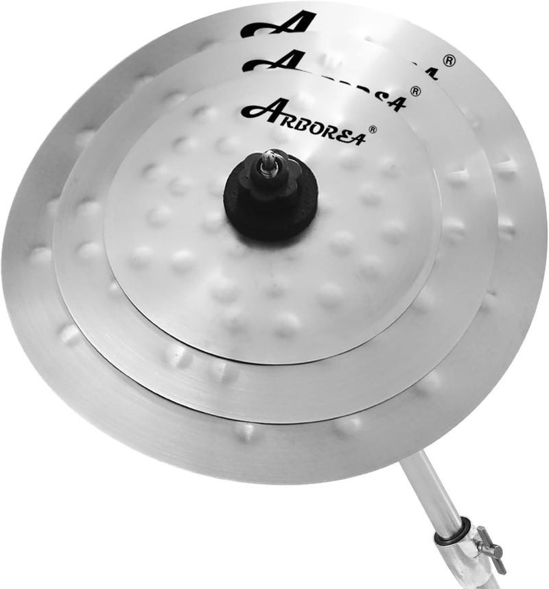 Arborea طقم صنج سماك ستاك 11"13"15" 3 قطع تأثير صوت فضي - Image 5